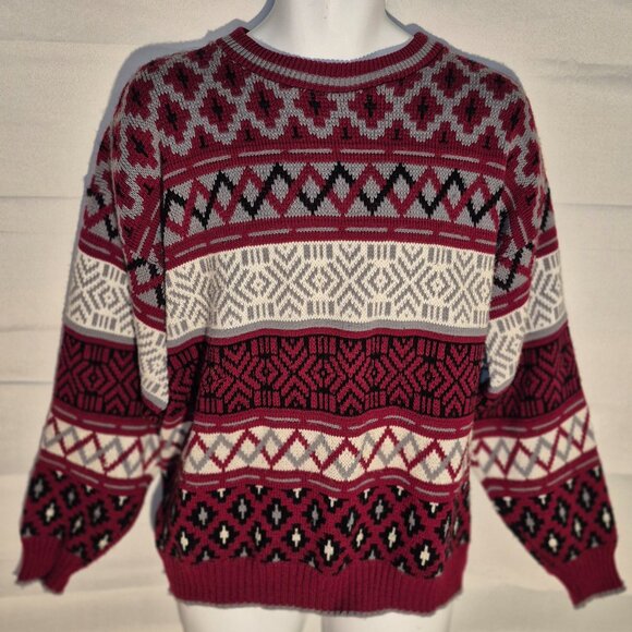 TOWNCRAFT stylish Ski Sweater, Red-Black-white-gray in size XL - Picture 3 of 13